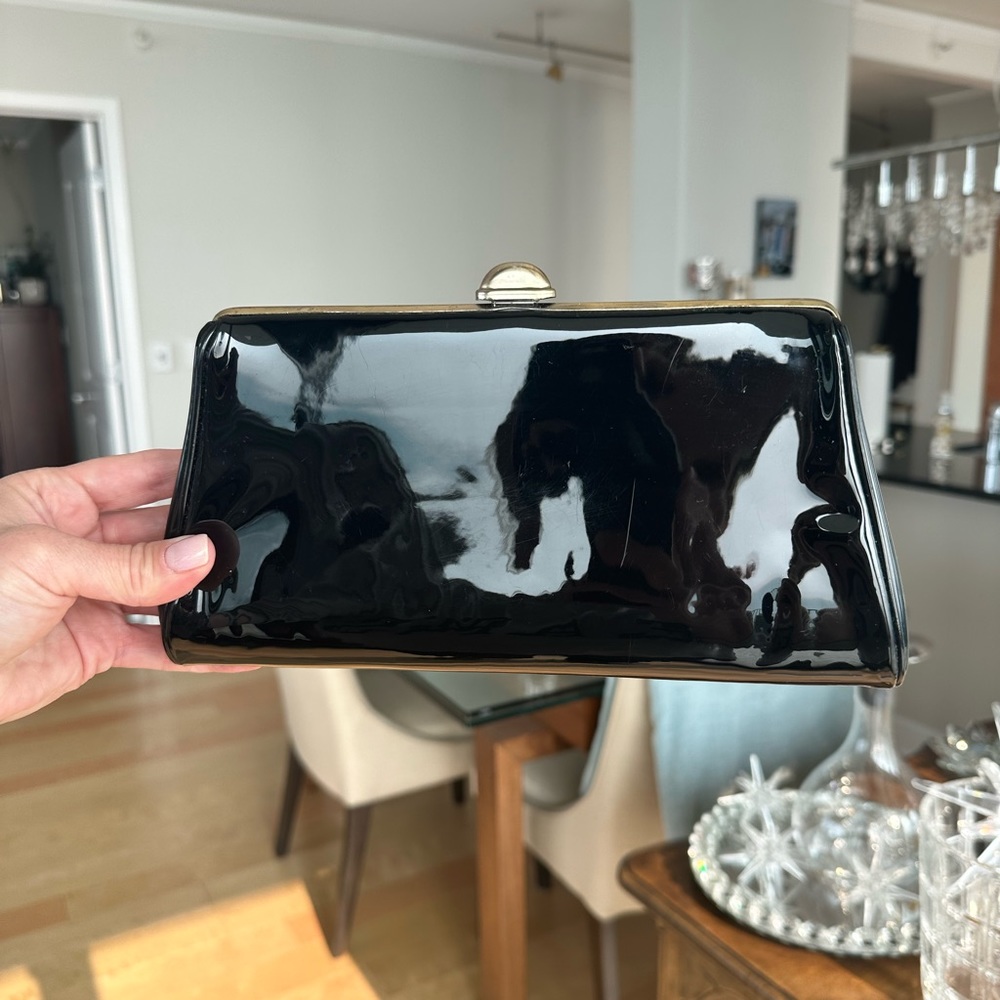 Vintage Black Patent Leather Handbag